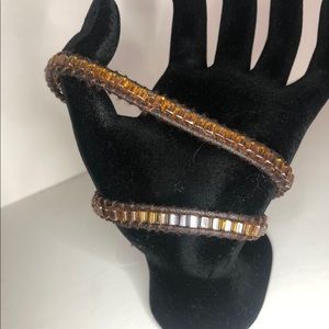 Bracelet leather & crystal CUSTOMIZE YOUR OWN!